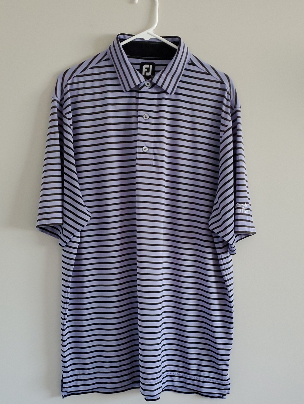 FootJoy Lavender and Black Striped Men's Golf Polo Sz L Casual